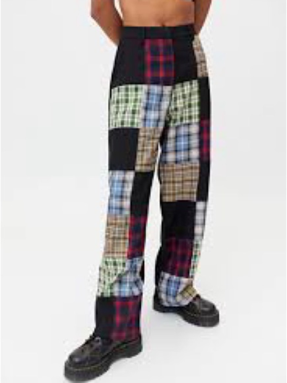 The Ragged Priest Sz M Patchwork High Rise Slouchy Straight Leg Pant